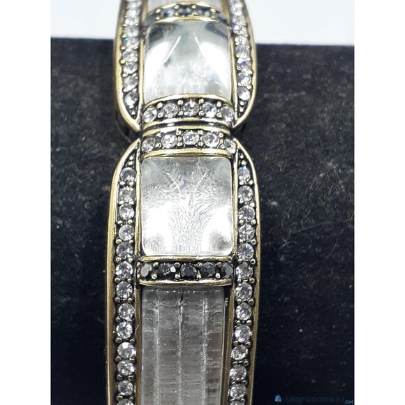 Heidi Daus White Crystal Deco Bangle Bracelet 7in M $250 - Picture 9 of 10